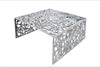 Coffee Table Abstract 60cm Metal Silver