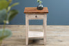 Side Table La Fleur 51cm Mahogany Wood White