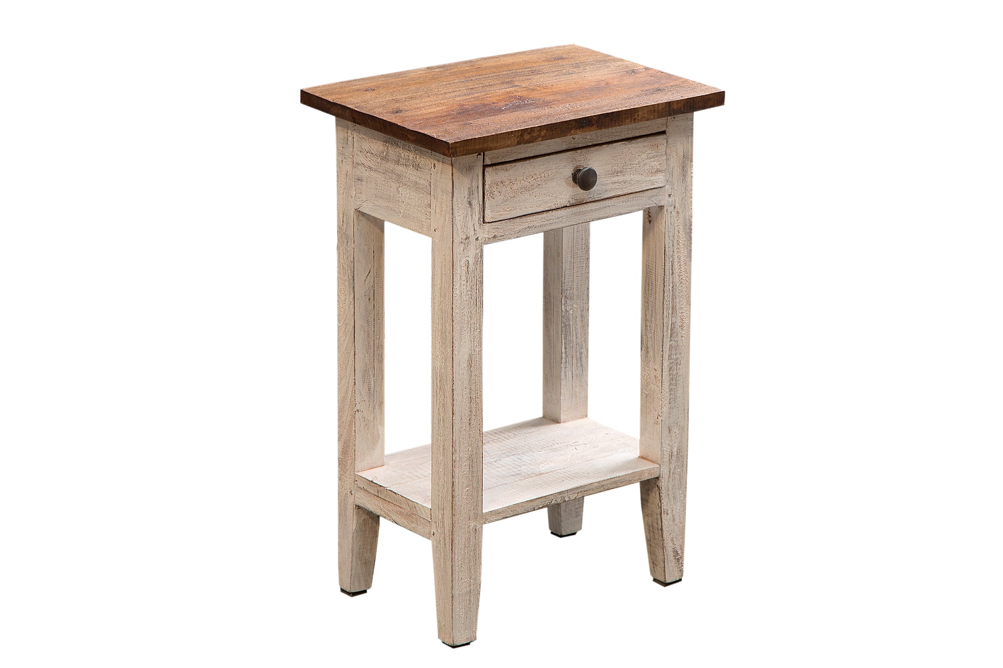Side Table La Fleur 51cm Mahogany Wood White