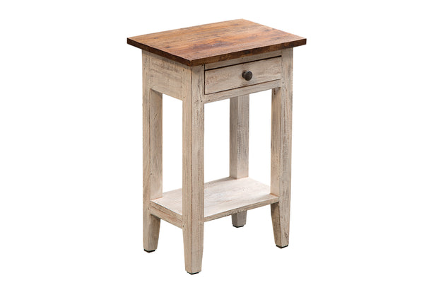 Side Table La Fleur 51cm Mahogany Wood White
