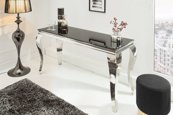Black and best sale silver console table