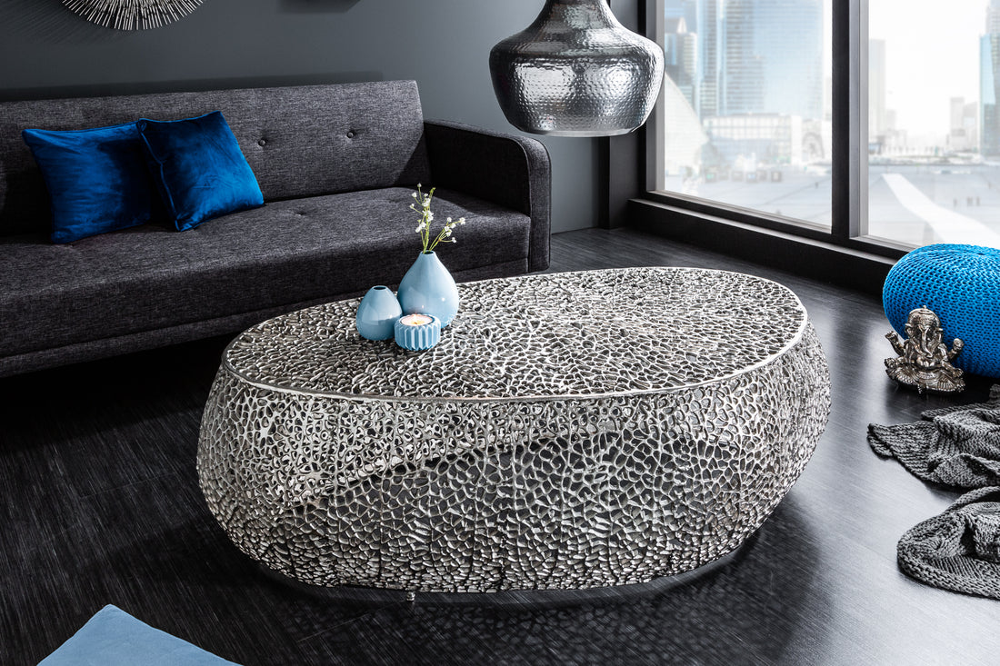 Coffee Table Ambrosia 122cm Metal Silver