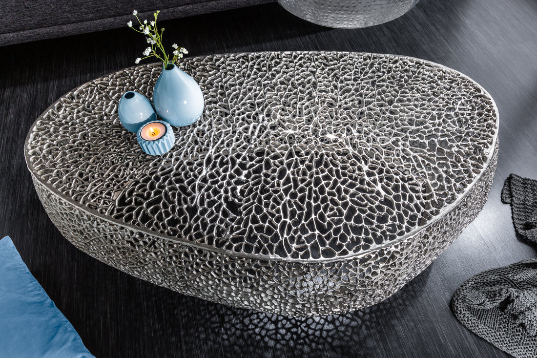 Coffee Table Ambrosia 122cm Metal Silver