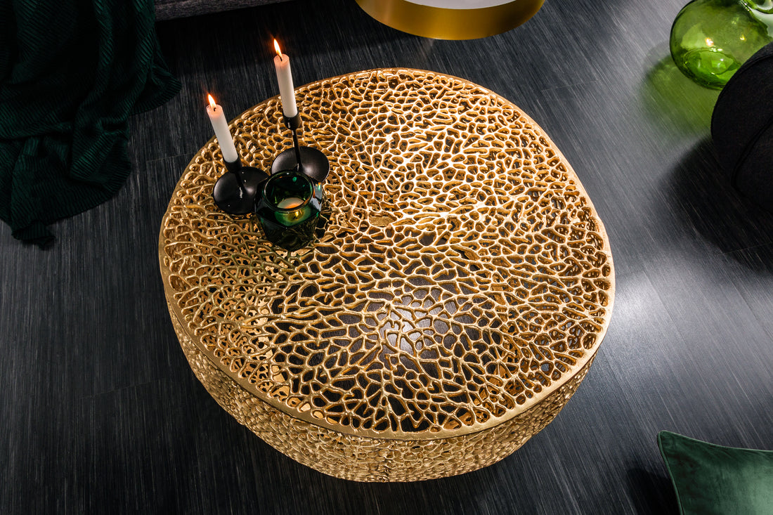 Round Coffee Table Ambrosia 80cm Metal Gold