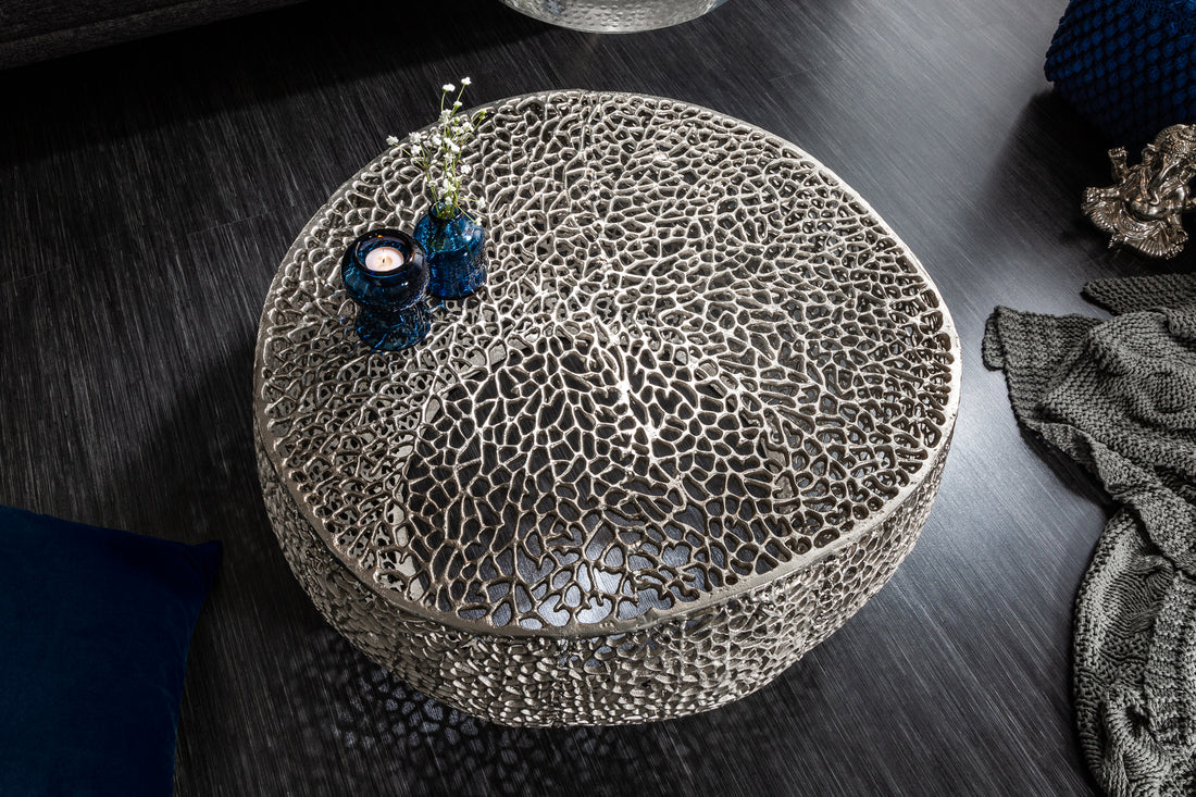 Round Coffee Table Ambrosia 80cm Metal Silver