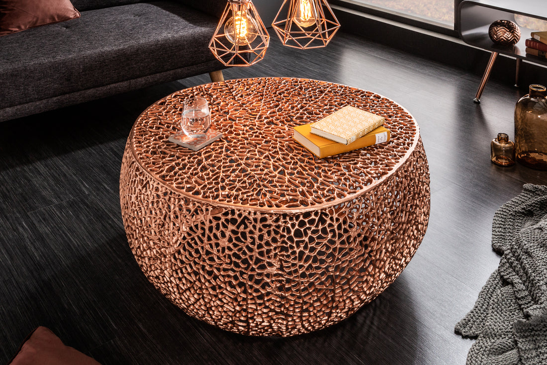 Round Coffee Table Ambrosia 80cm Metal Copper