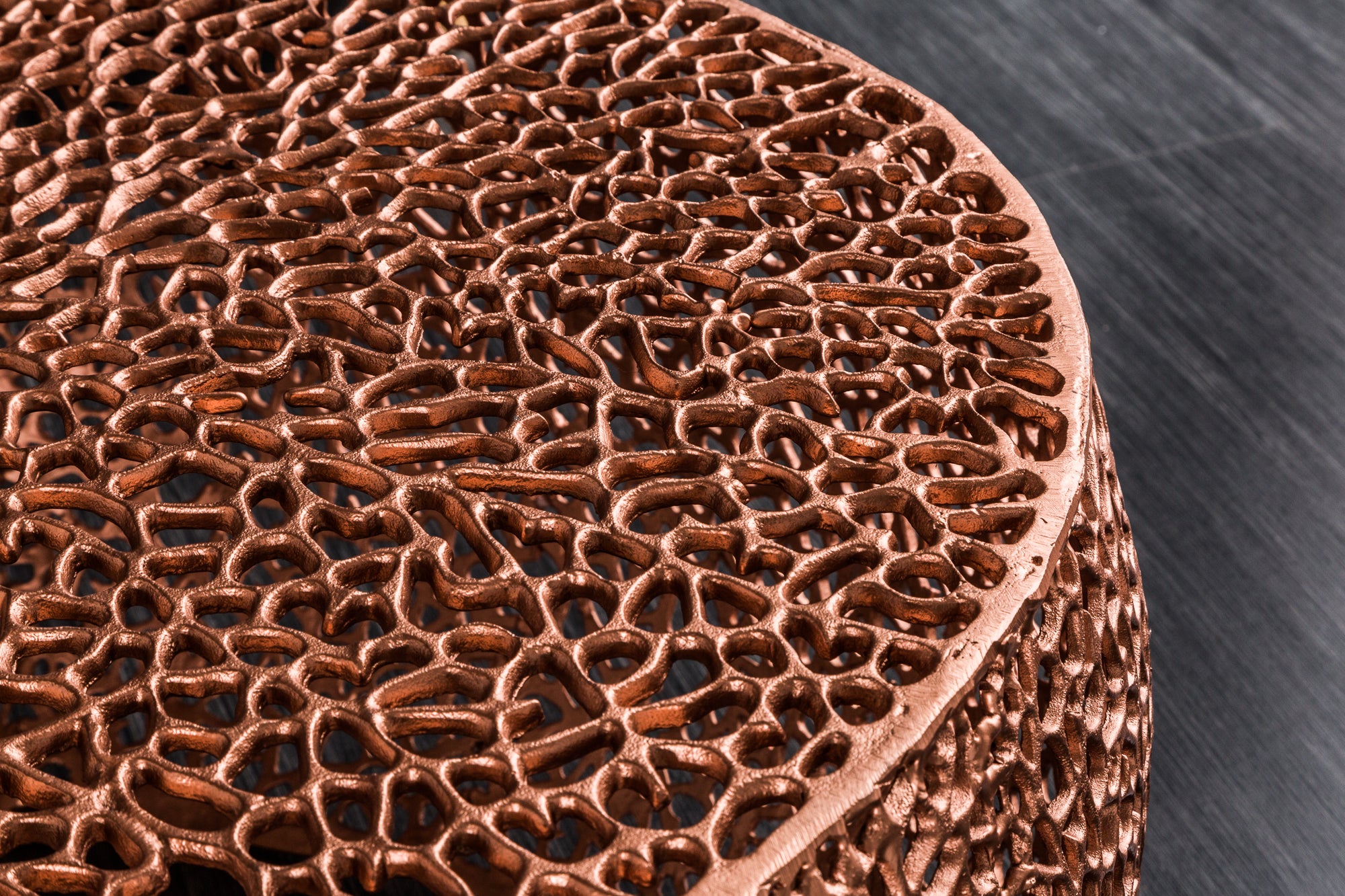 Round Coffee Table Ambrosia 80cm Metal Copper