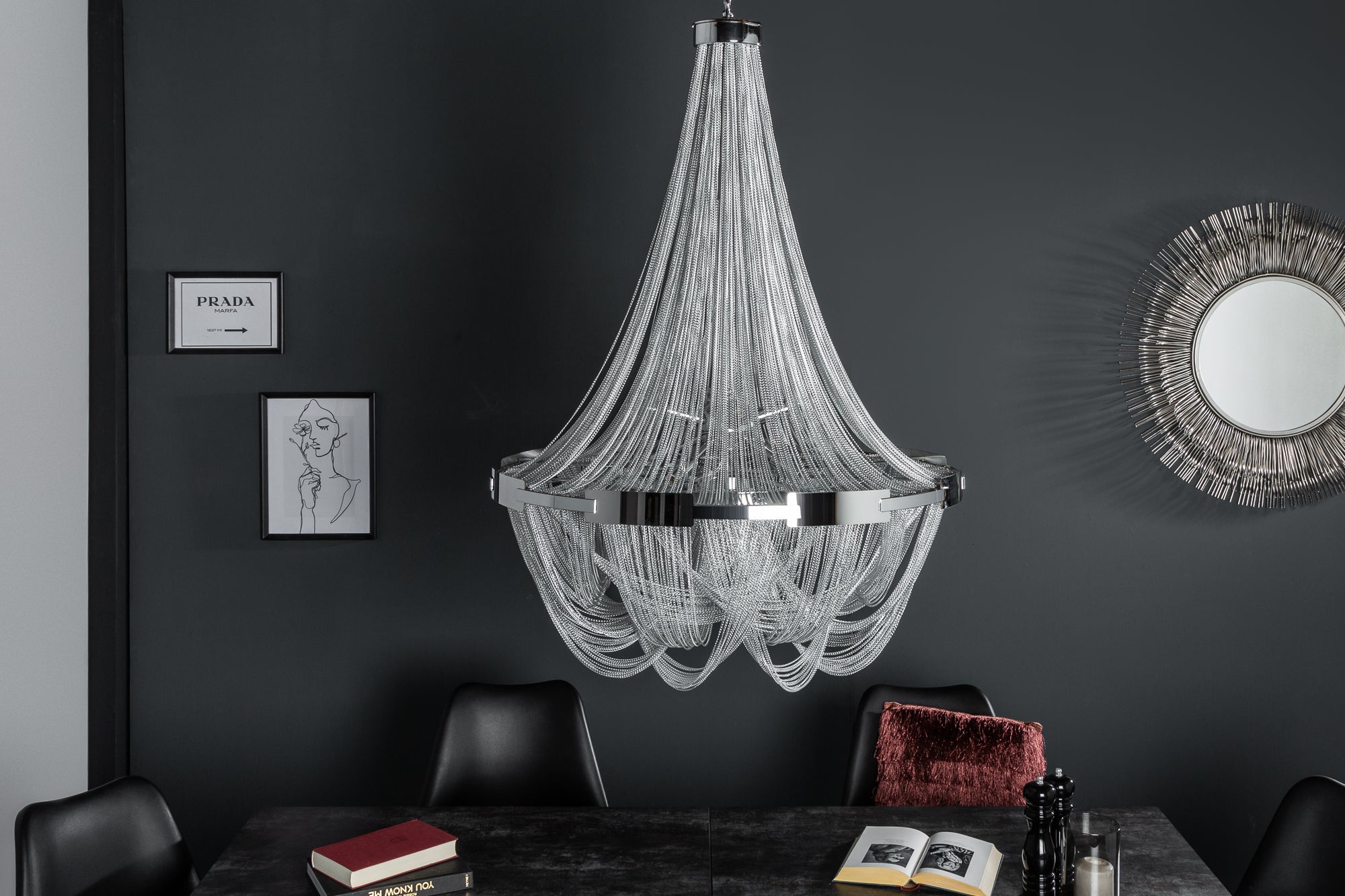Chandelier Royal 71cm Silver