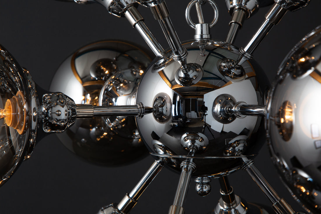 Hanging Lamp Galaxy 72cm Metal Silver