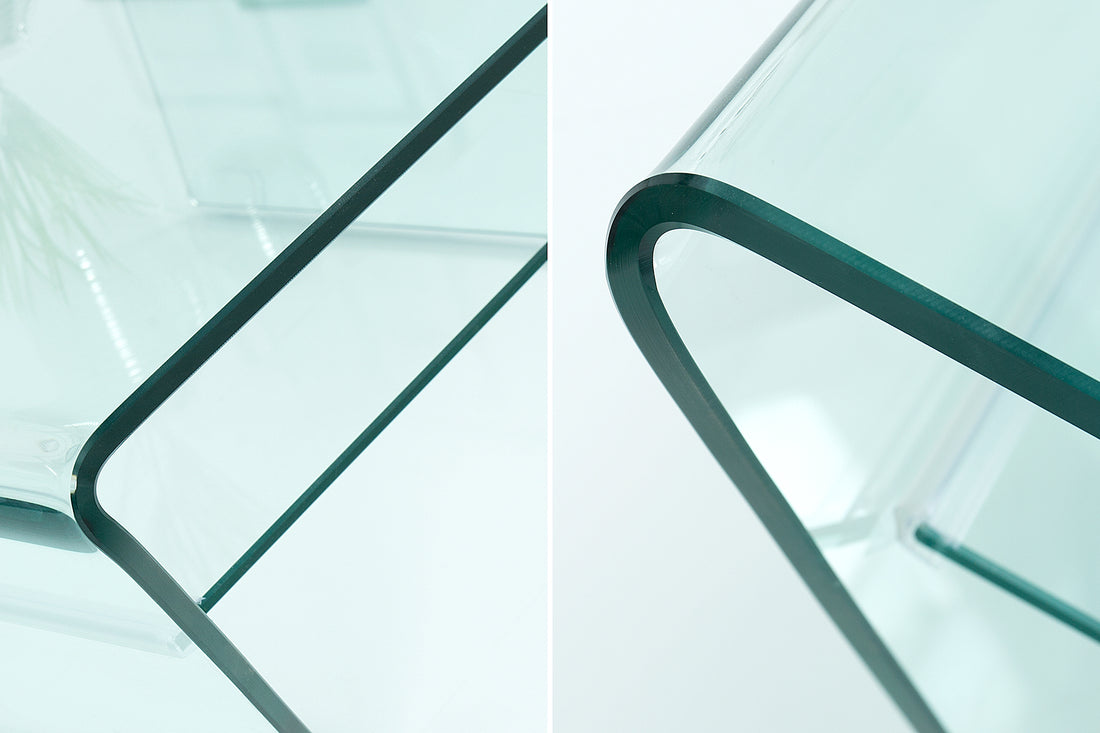 Coffee Table Quartz Trapezoid 70cm Glass