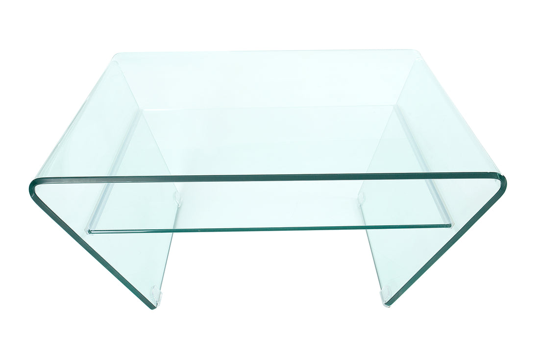 Coffee Table Quartz Trapezoid 70cm Glass