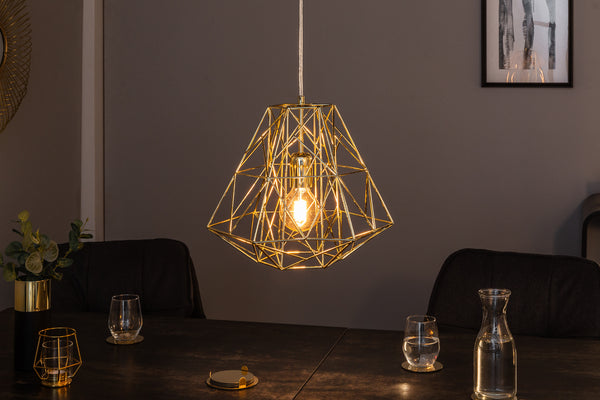 Hanging Lamp Cage Gold