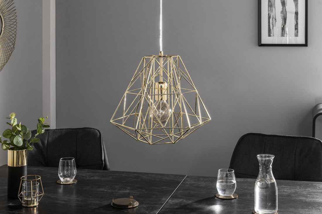 Hanging Lamp Cage Gold