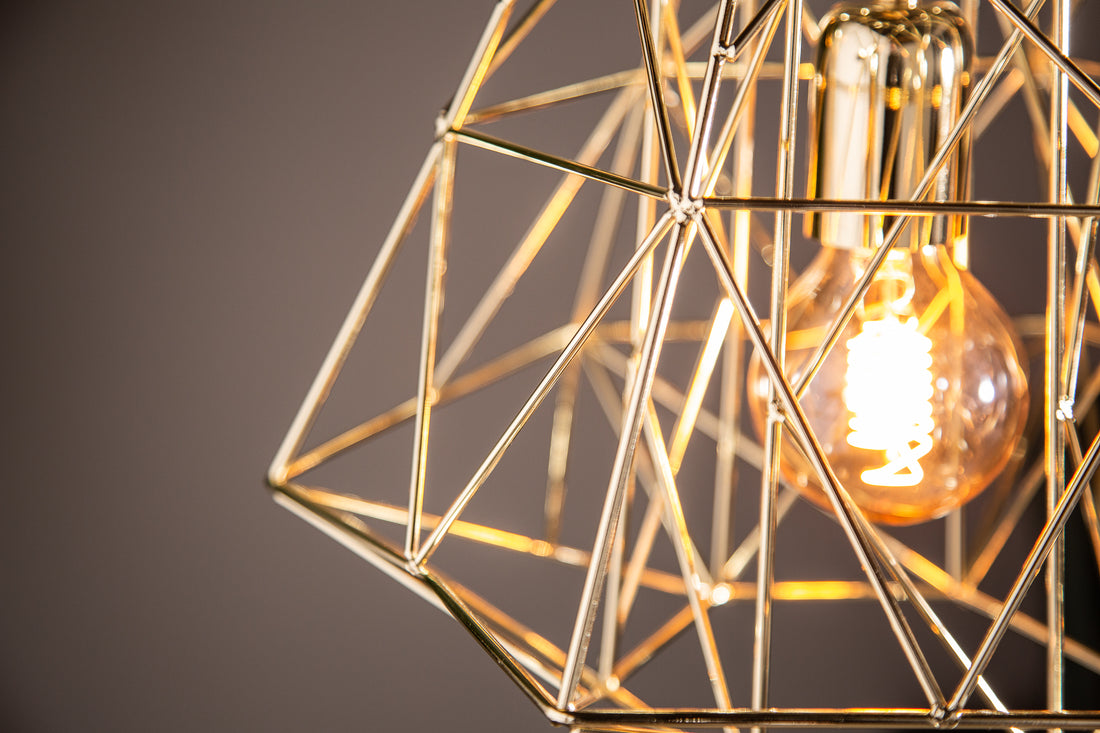 Hanging Lamp Cage Gold