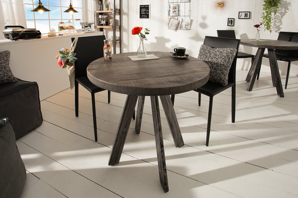 Dining Table Blacksmith Round 80cm Mango Wood Grey