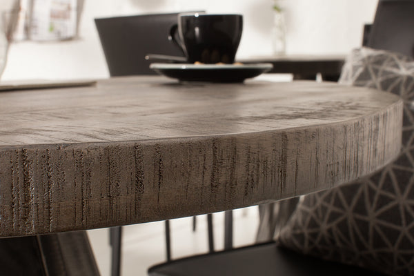 Round Dining Table Blacksmith 80cm Mango Wood Grey