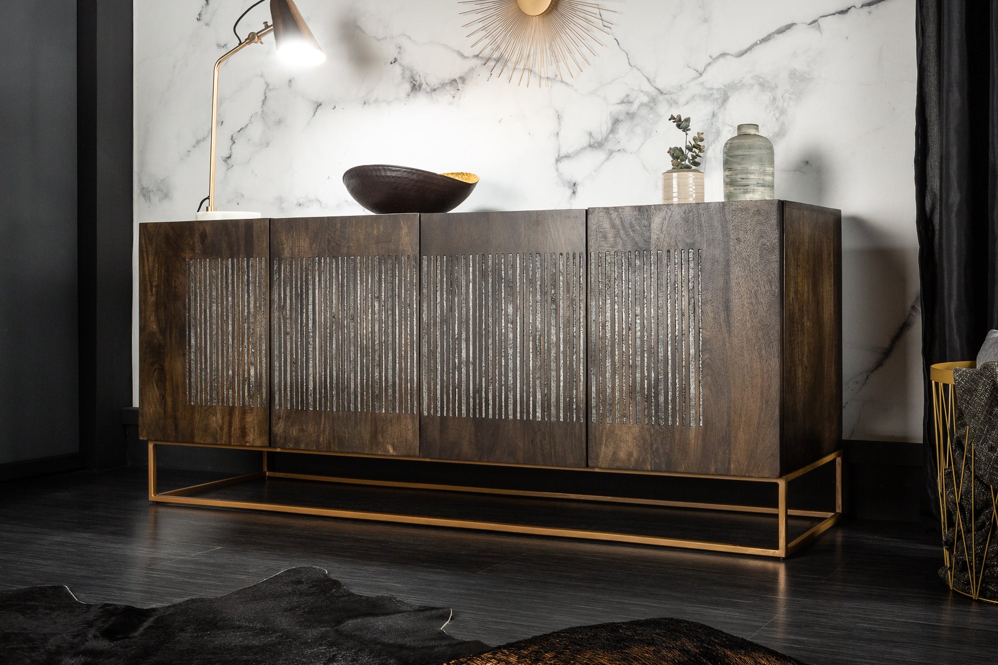Sideboard Obsidian 177cm Mango Wood Agate