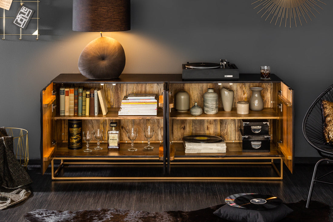 Sideboard Fossil 177cm Mango Wood Black