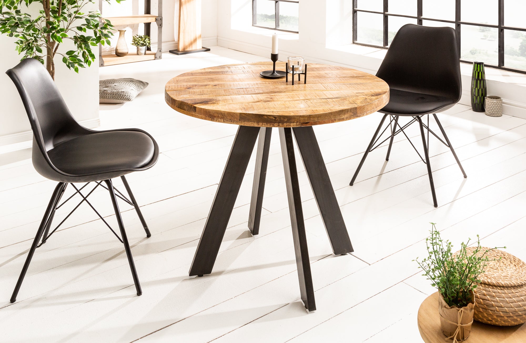 Dining Table Blacksmith Round 80cm Mango Wood Natural