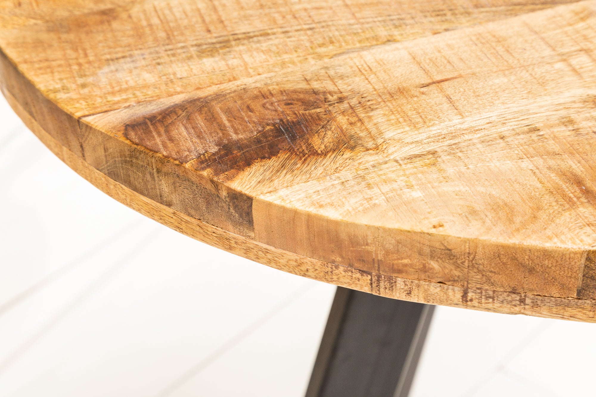 Round Dining Table Blacksmith 80cm Mango Wood Natural