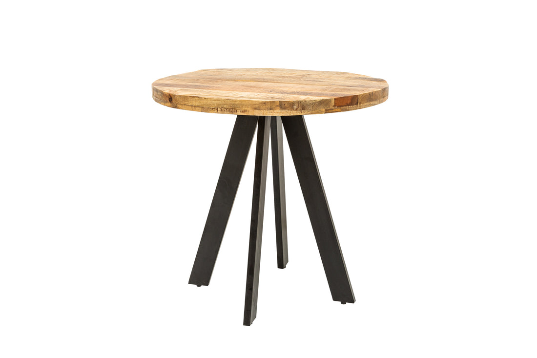 Round Dining Table Blacksmith 80cm Mango Wood Natural