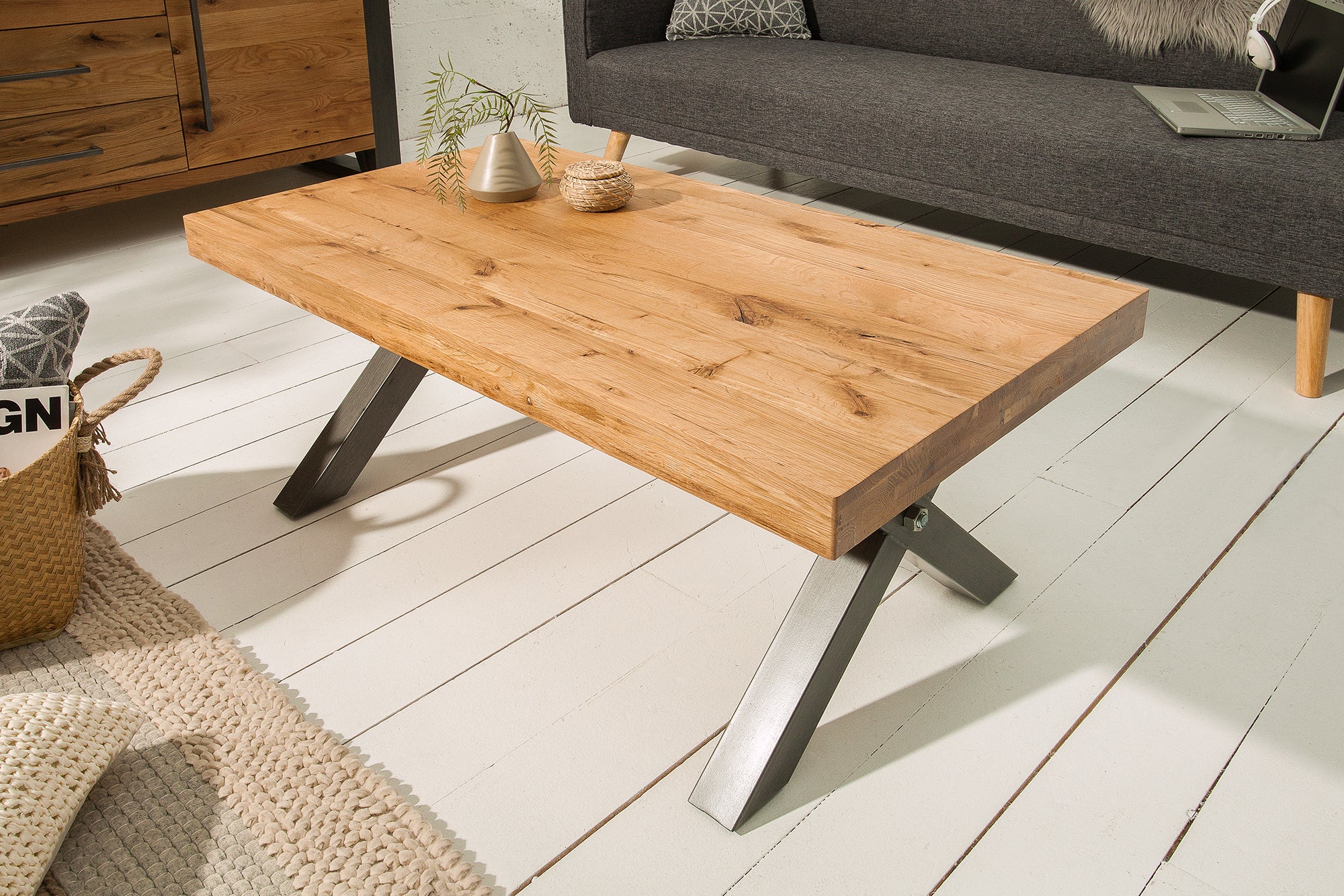 Coffee Table Viking 110cm Oak Wood Natural