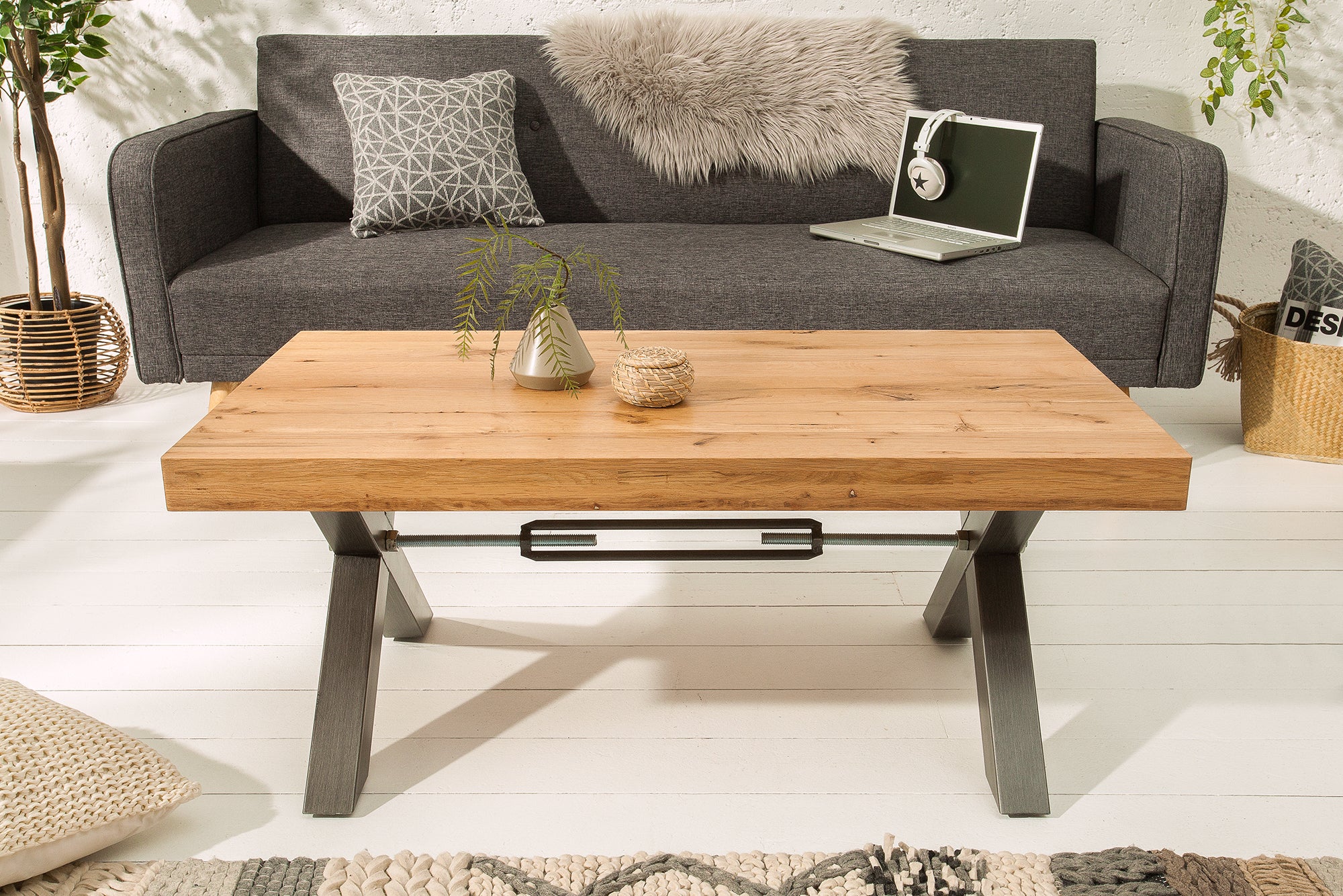 Coffee Table Viking 110cm Oak Wood Natural
