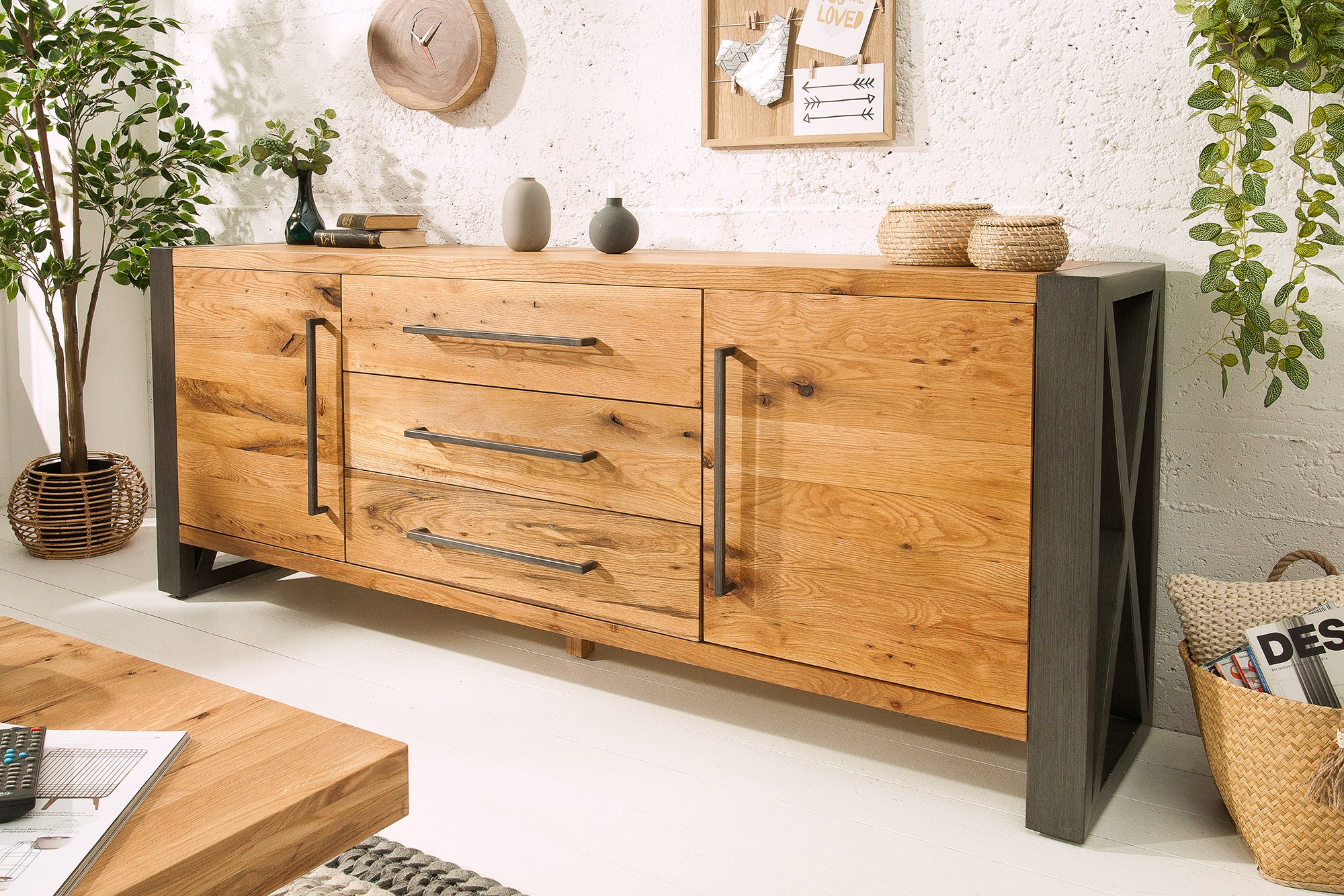 Sideboard Viking 200cm Wild Oak Wood