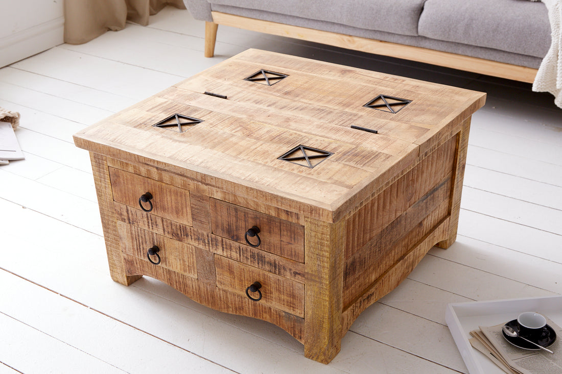 Coffee Table Blacksmith 70cm Mango Wood Natural