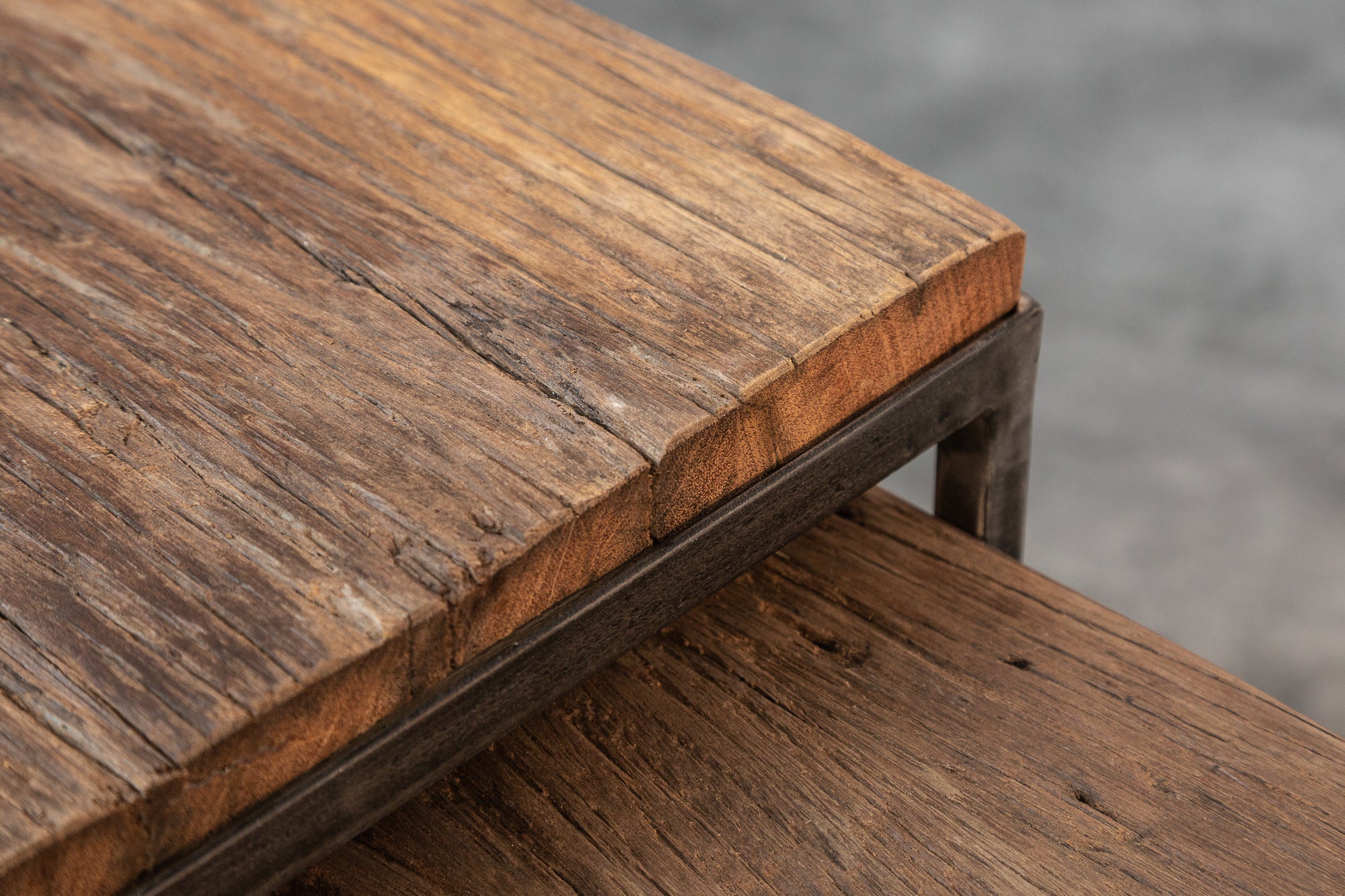 Set Of 2 Side Tables Barracuda 53cm/60cm Recycled Wood Brown