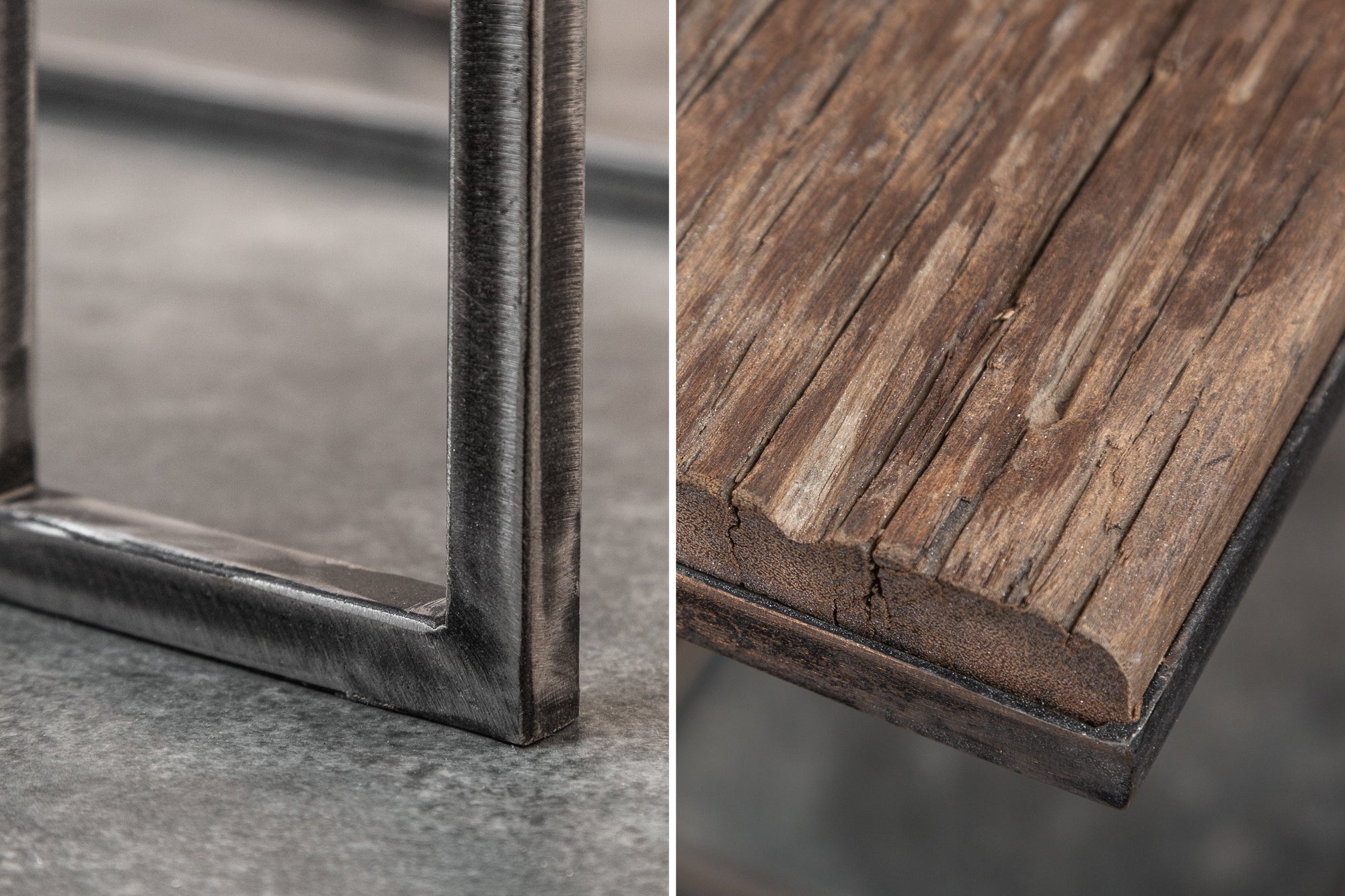 Set Of 2 Side Tables Barracuda 53cm/60cm Recycled Wood Brown
