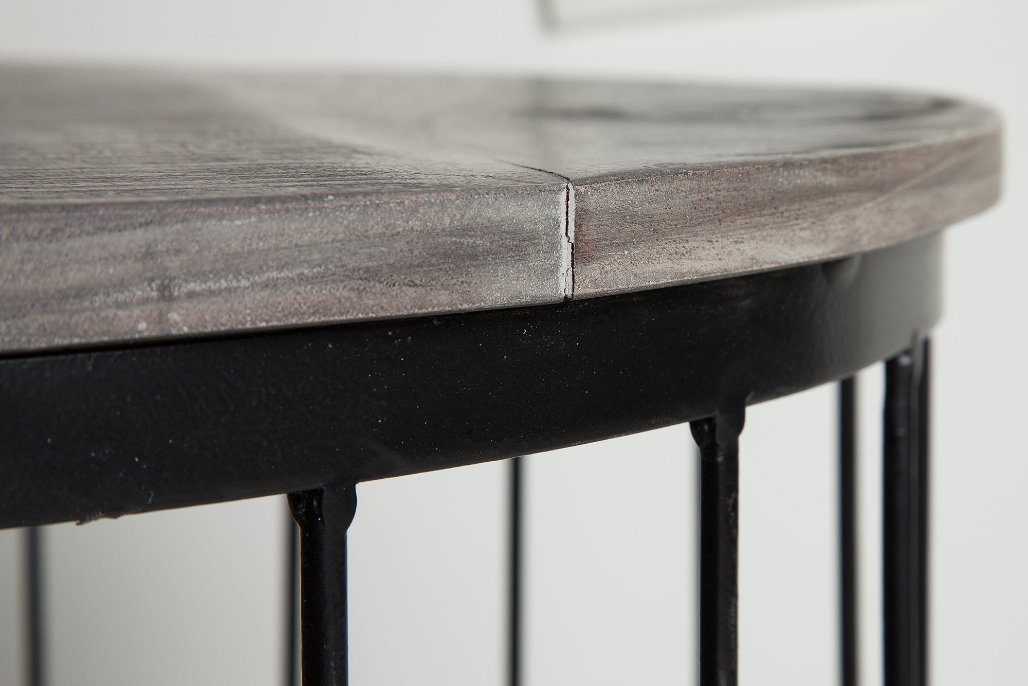 Side Table Fortress Loft 40cm Mango Wood Grey