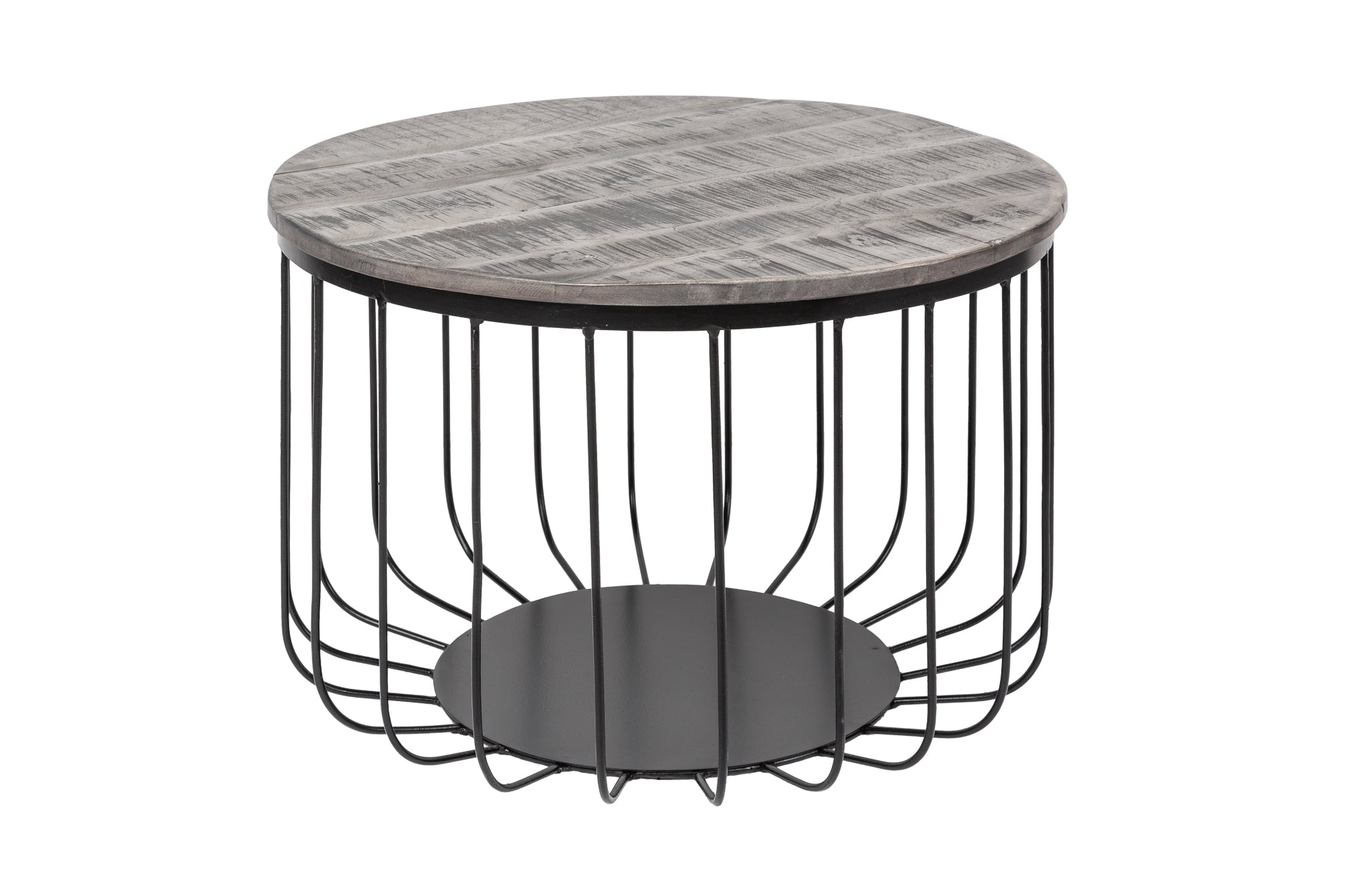 Side Table Fortress Loft 40cm Mango Wood Grey