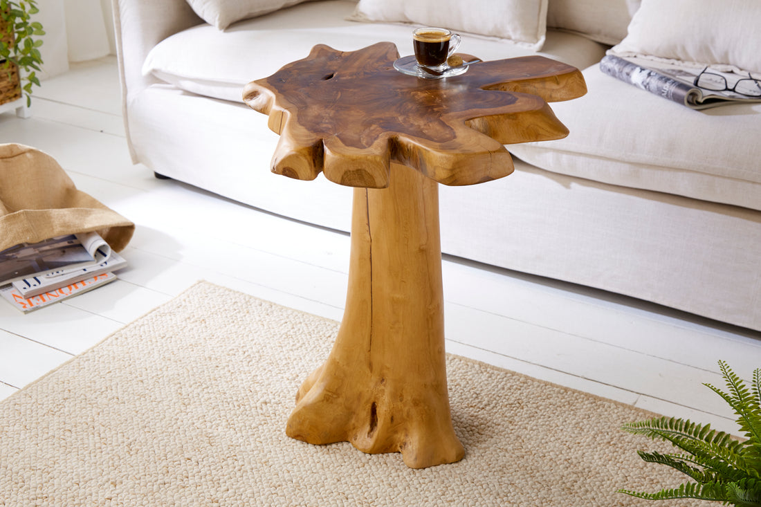 Side Table Root 60cm Teak Wood Brown