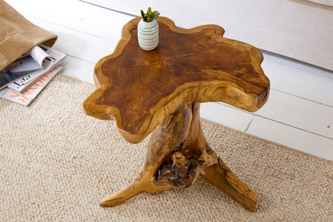 Coffee Table Root 50cm Teak Wood Brown