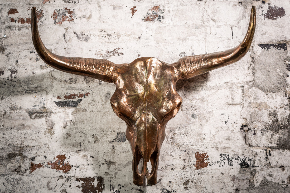 Decorative Skull Matador 70cm Aluminium Copper