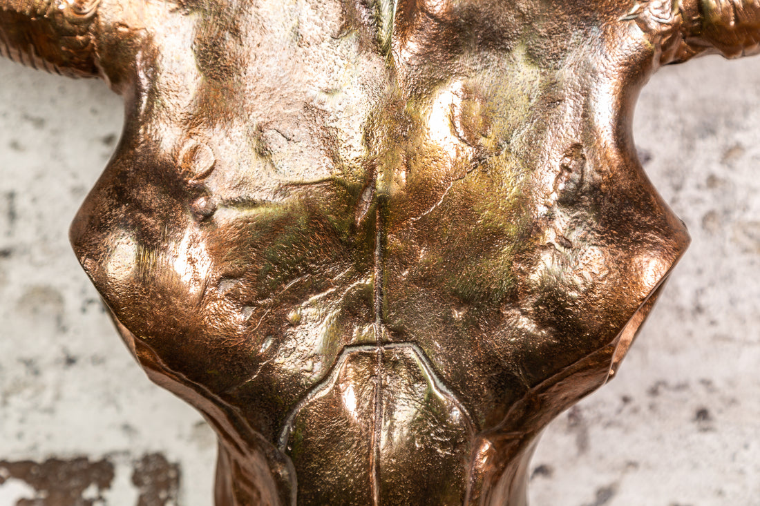Decorative Skull Matador 70cm Metal Copper