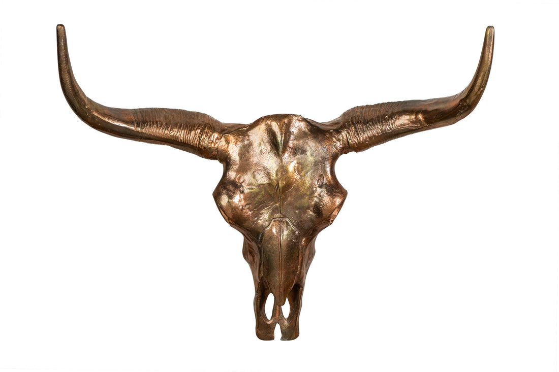 Decorative Skull Matador 70cm Metal Copper