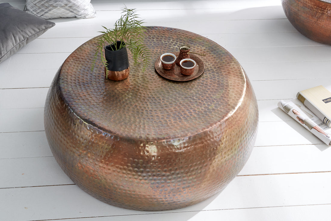 Round Coffee Table Orient 80cm Flamed Copper