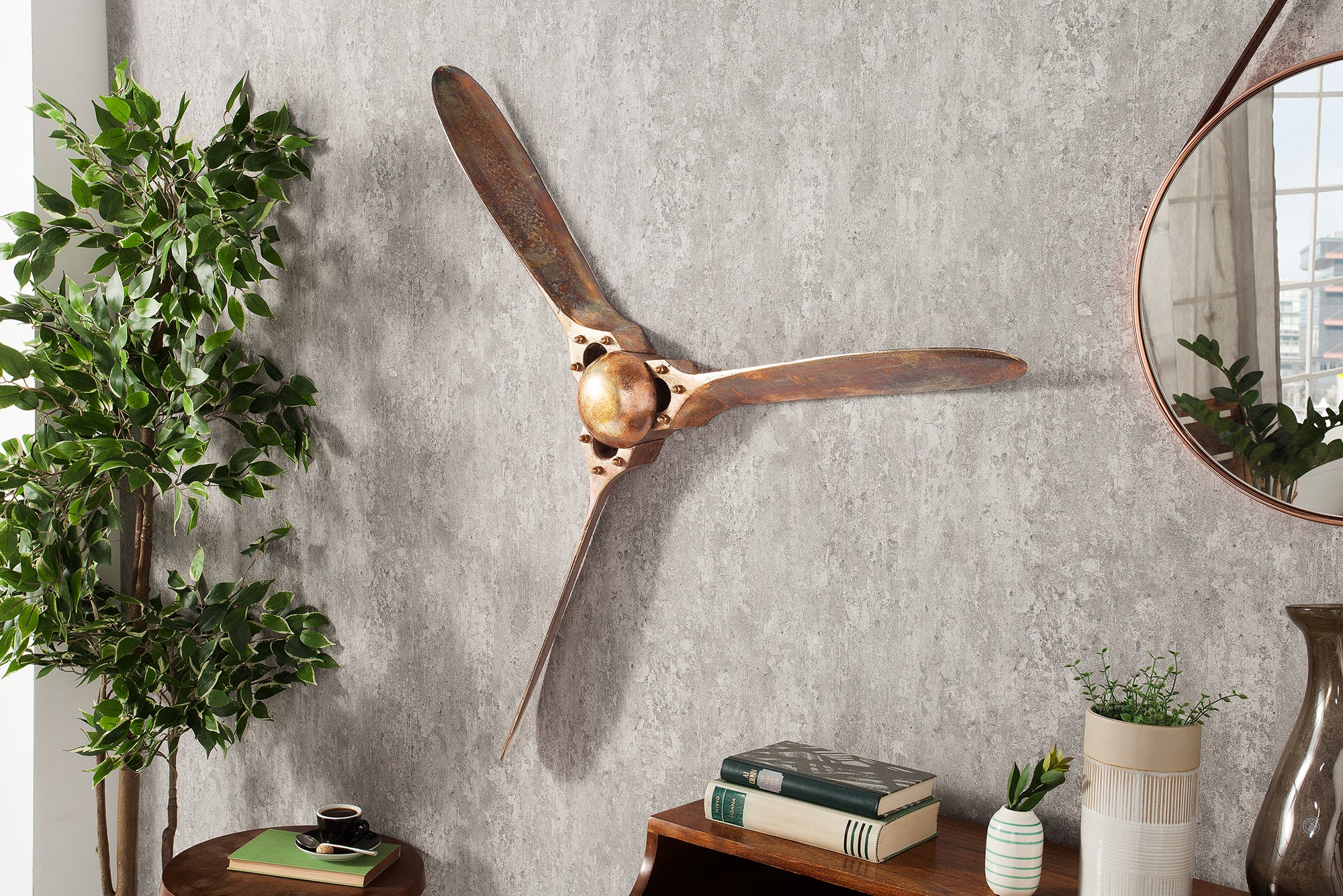 Decorative Propeller Screw III 97cm Metal Copper