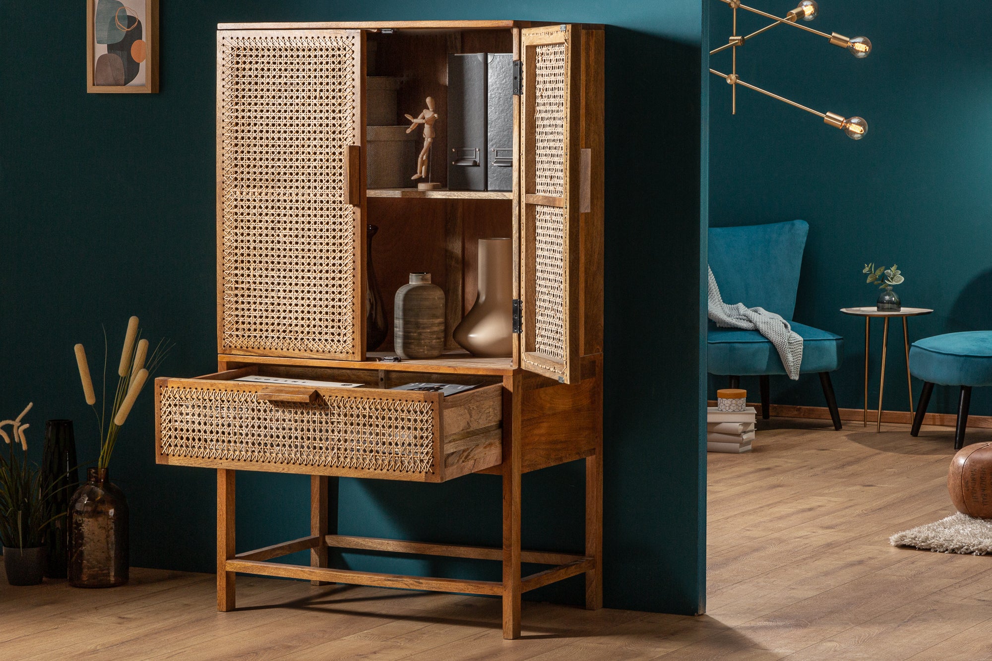 Cabinet Bamboo Lounge 140cm Mango Wood Natural