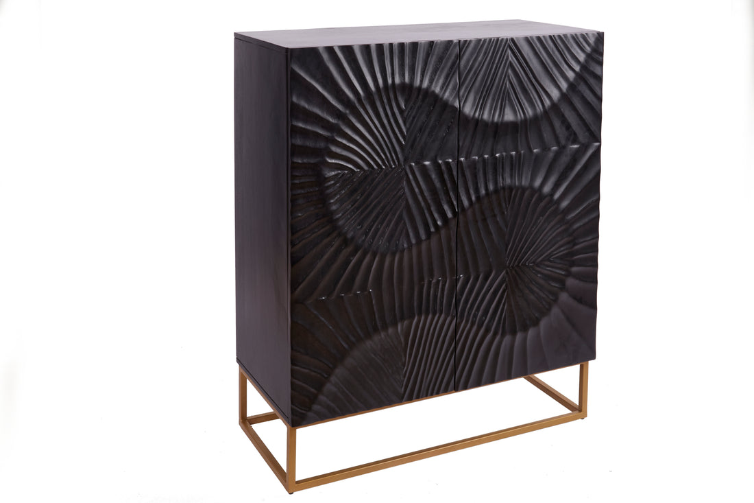 Cabinet Fossil 120cm Mango Wood Black
