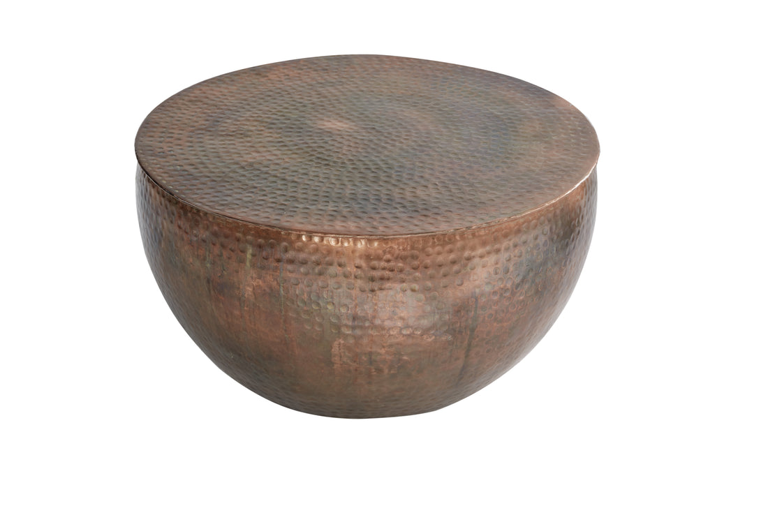 Round Coffee Table Orient 60cm Metal Copper Flamed