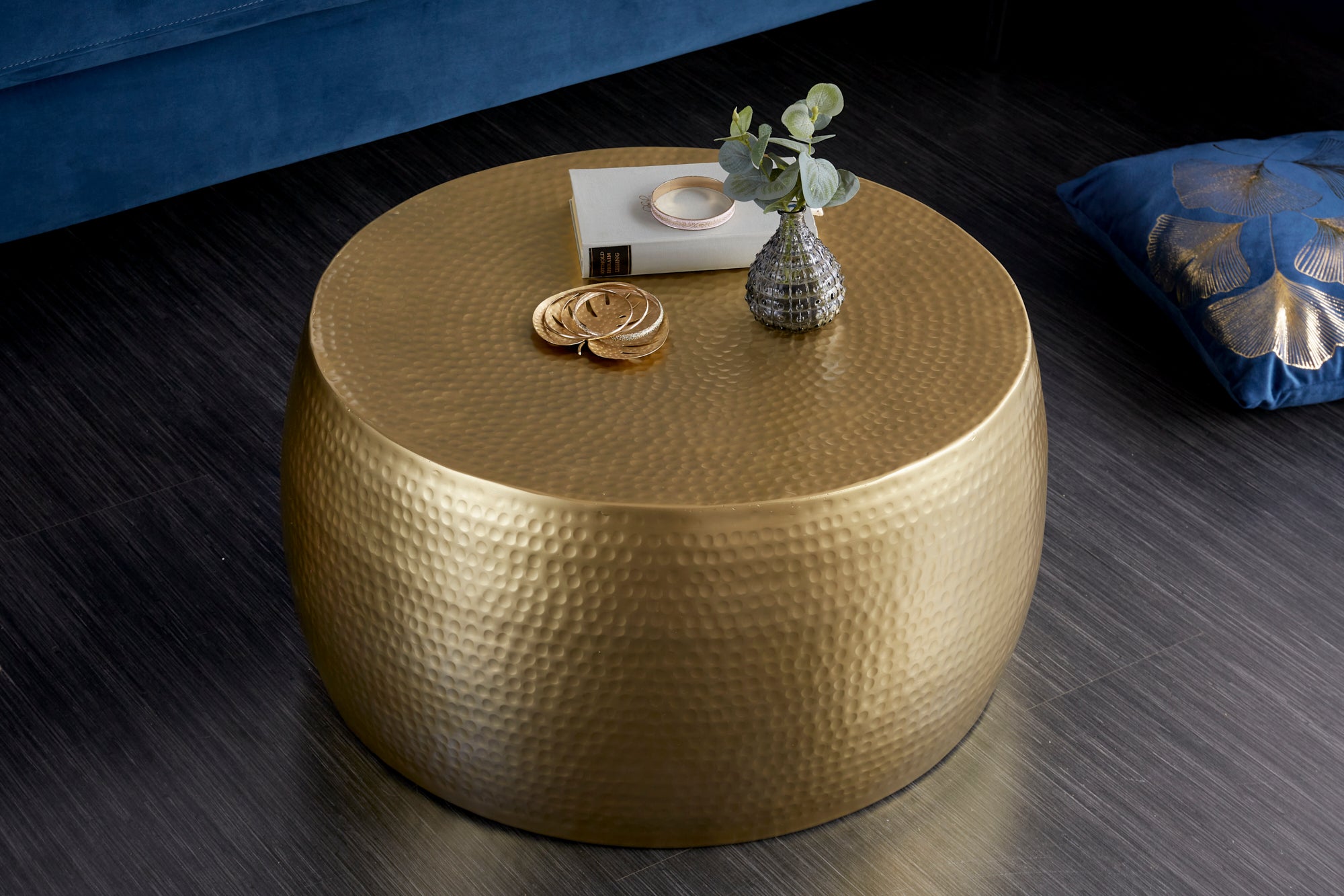 Round Coffee Table Orient 60cm Metal Gold