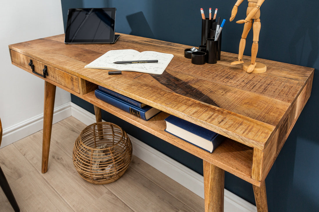 Desk Retro 120cm Mango Wood Natural
