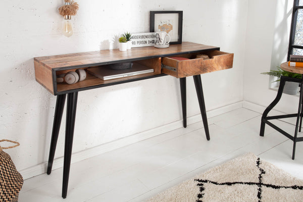 Console Table Industrial 120cm Mango Wood Brown
