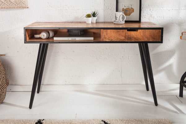 Console Table Industrial 120cm Mango Wood Brown