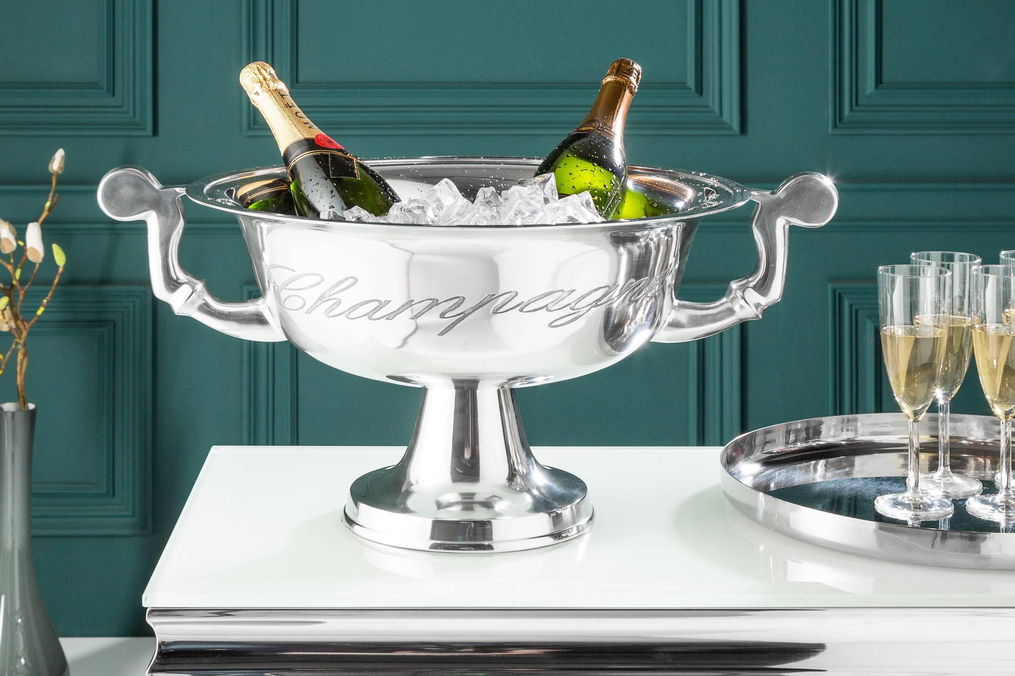 Champagne Cooler 40cm Chrome