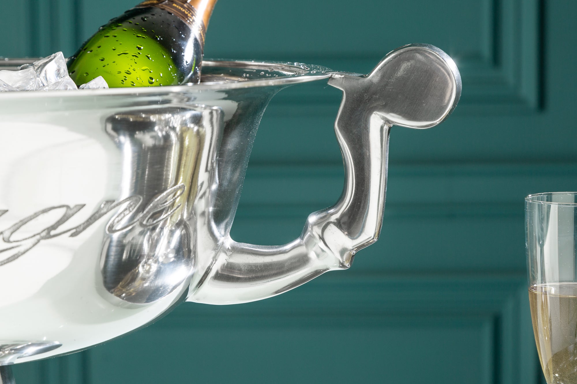 Champagne Cooler 40cm Metal Chrome