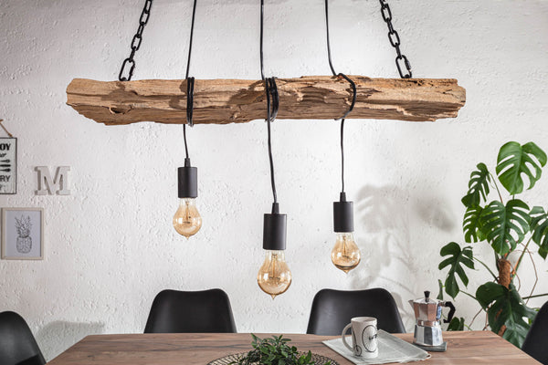 Hanging Lamp Barracuda 70cm Recycled Wood Brown